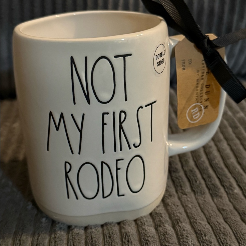 Rae Dunn White Double-sided Mug - Not My First Rodeo - Picture 2 of 8